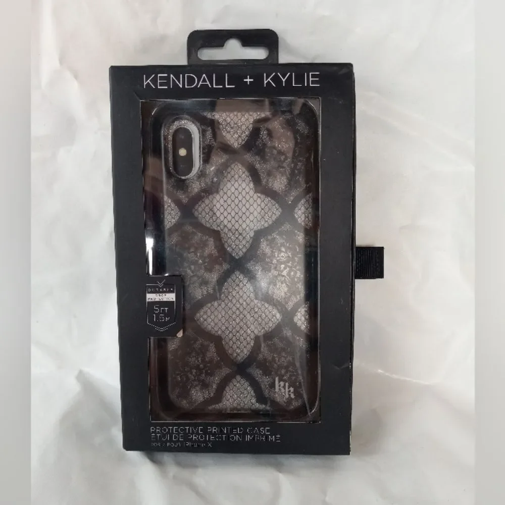 Kendall & Kylie Black Lace Fishnet Case for Apple iPhone X XS- TPU Classy Cover